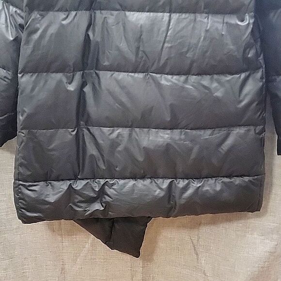 Theory Oversized Quilted Down Puffer Long Black Coat women's Large - Picture 11 of 16